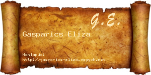 Gasparics Eliza névjegykártya